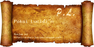 Poksi Lucián névjegykártya